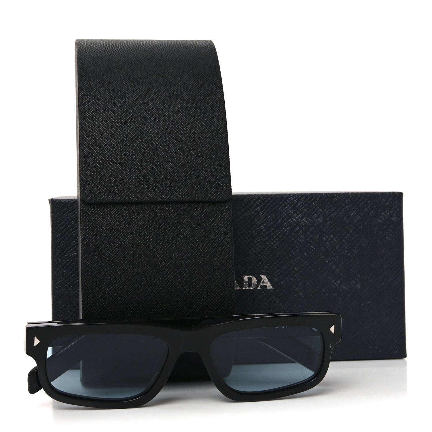 Prada Acetate Rectangular Sunglasses SPR B11 Black