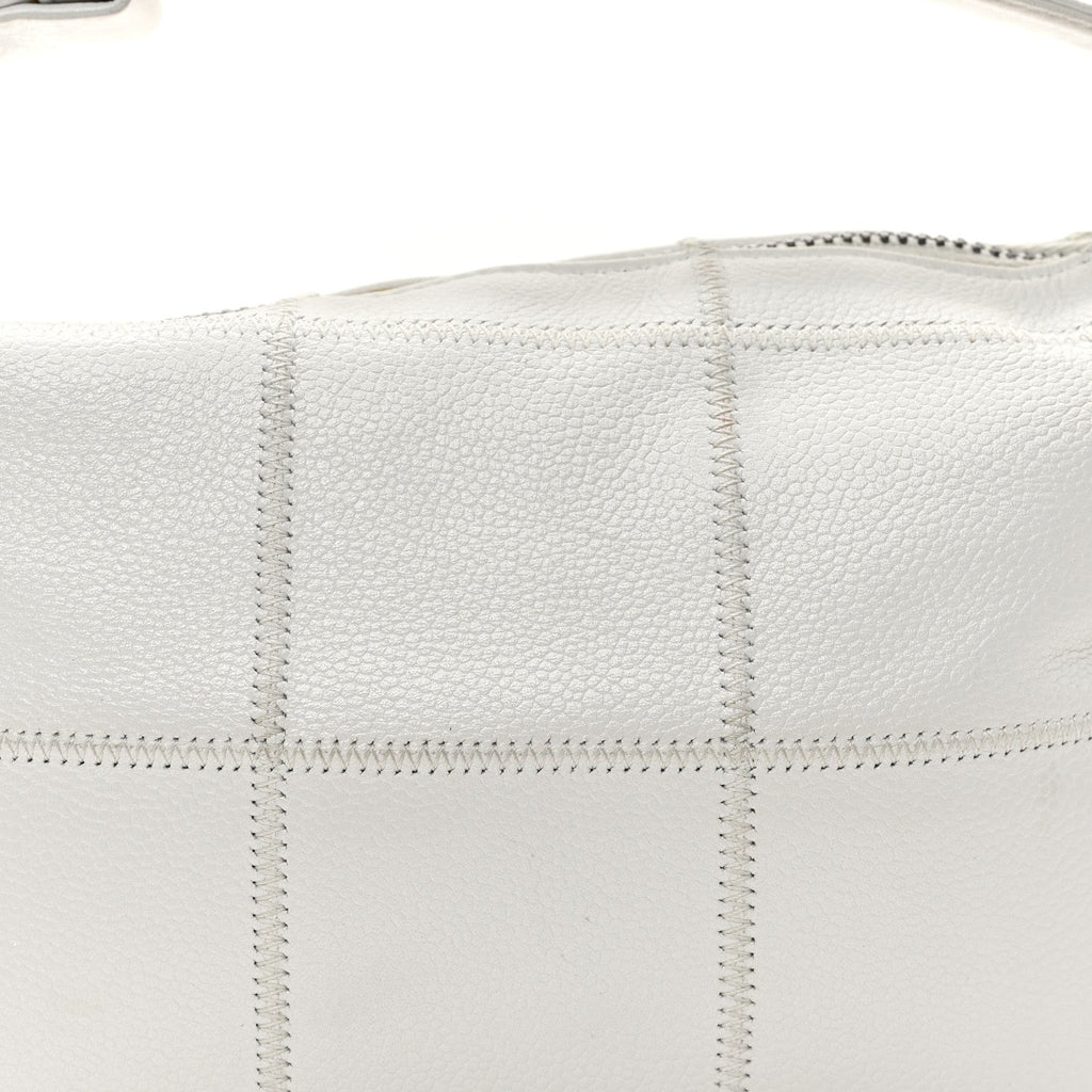 Chanel Caviar Square Stitched Bag White