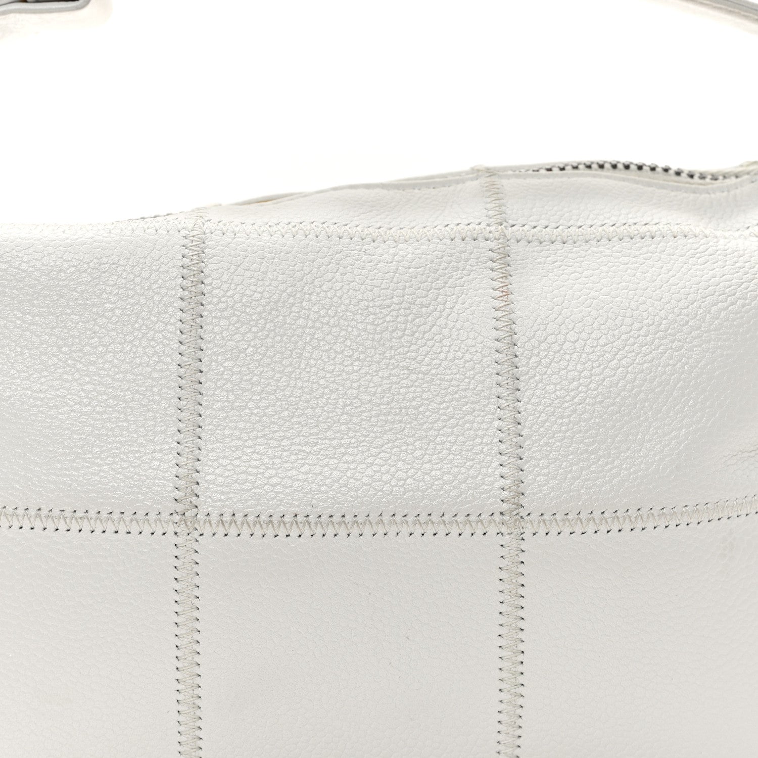 Chanel Caviar Square Stitched Bag White