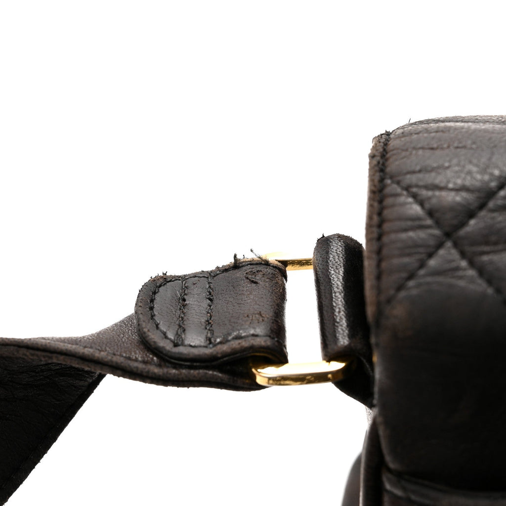 Chanel Lambskin Quilted Flap Shoulder Bag Black