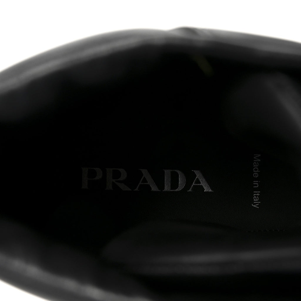 Prada Vitello Soft Uomo Mens High Top Sneakers 12 Black
