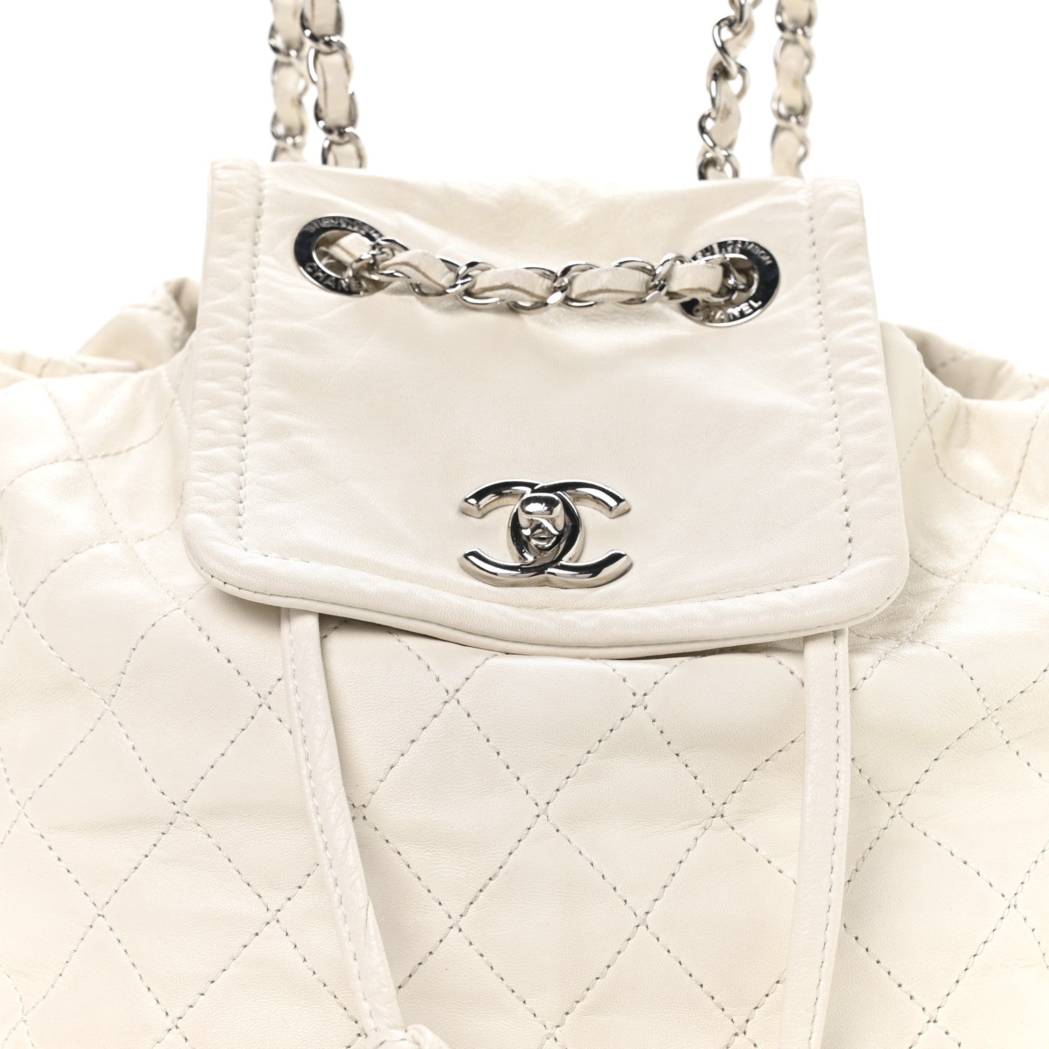 Chanel Lambskin Quilted Beijing Backpack Bag White