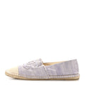 Chanel Toile CC Cap Toe Espadrilles 38 Ecru Purple