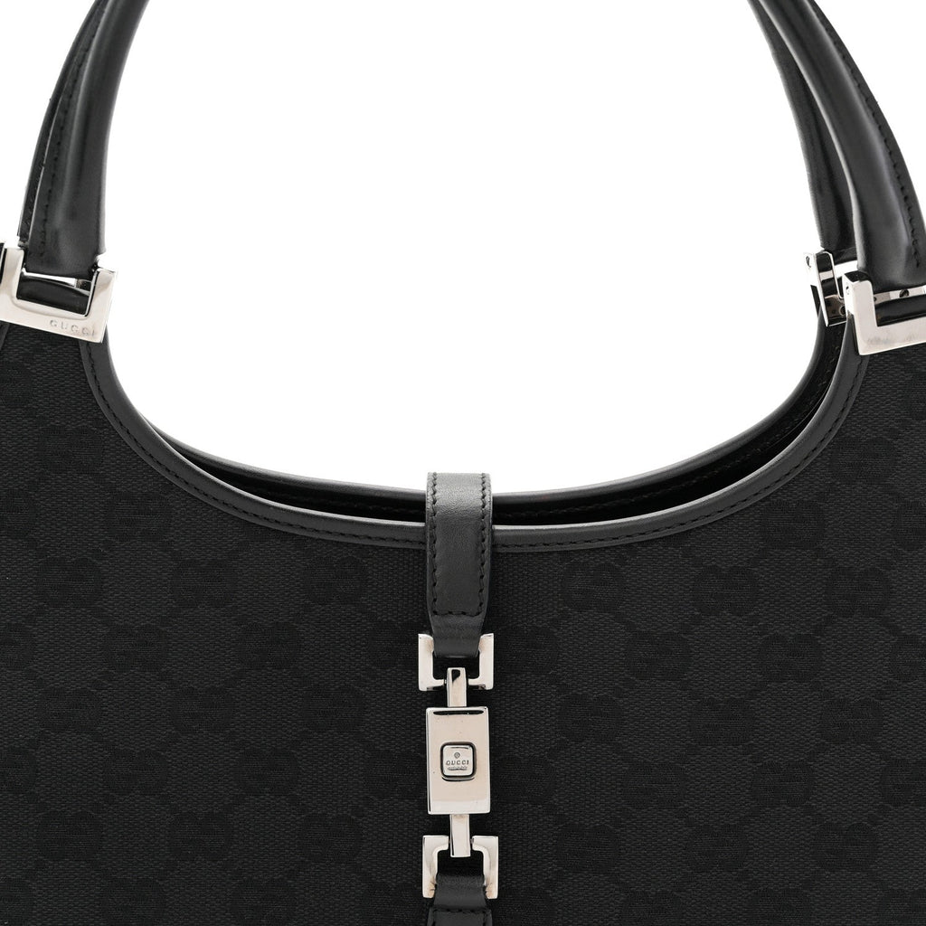 Gucci Monogram Bardot Shoulder Bag Black