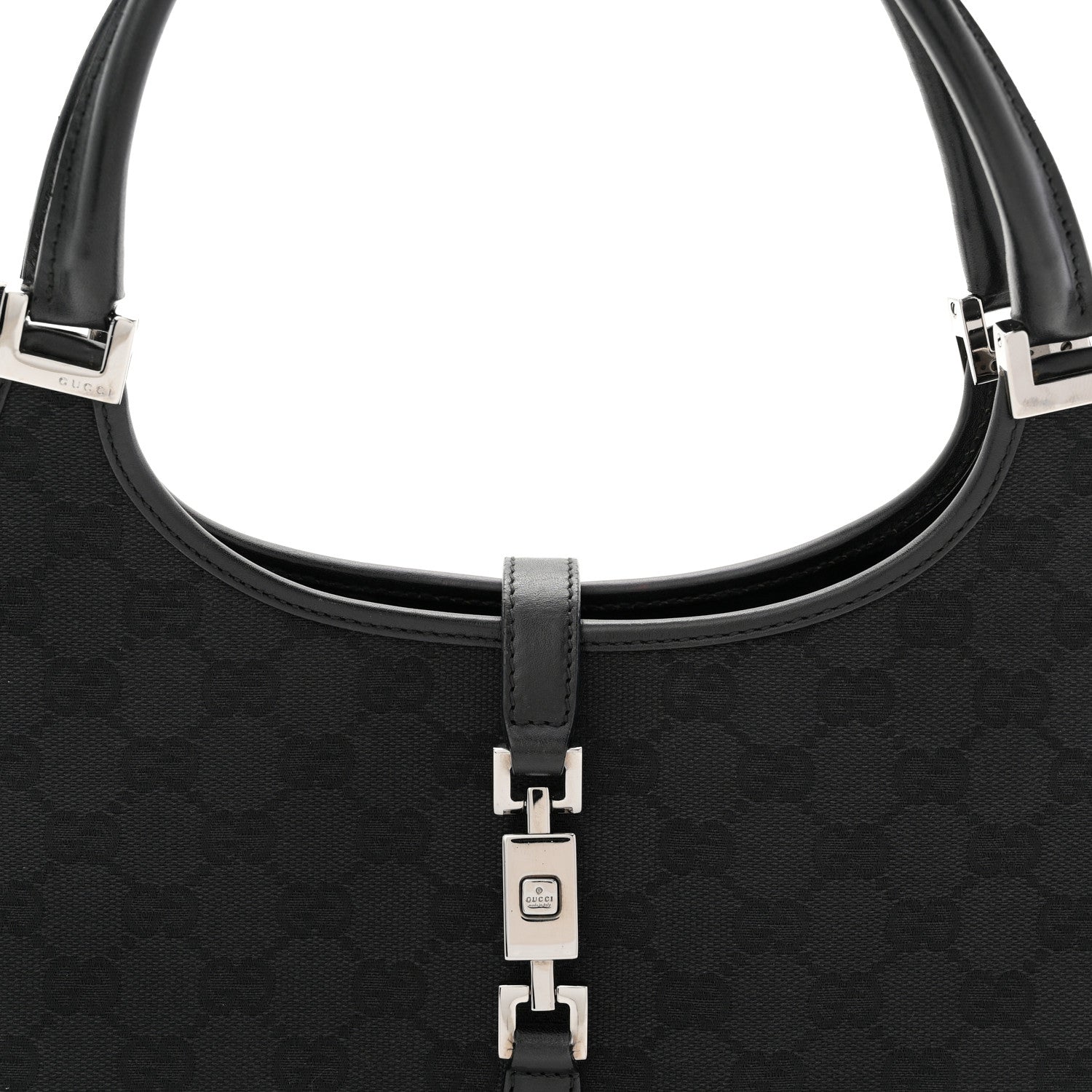 Gucci Monogram Bardot Shoulder Bag Black