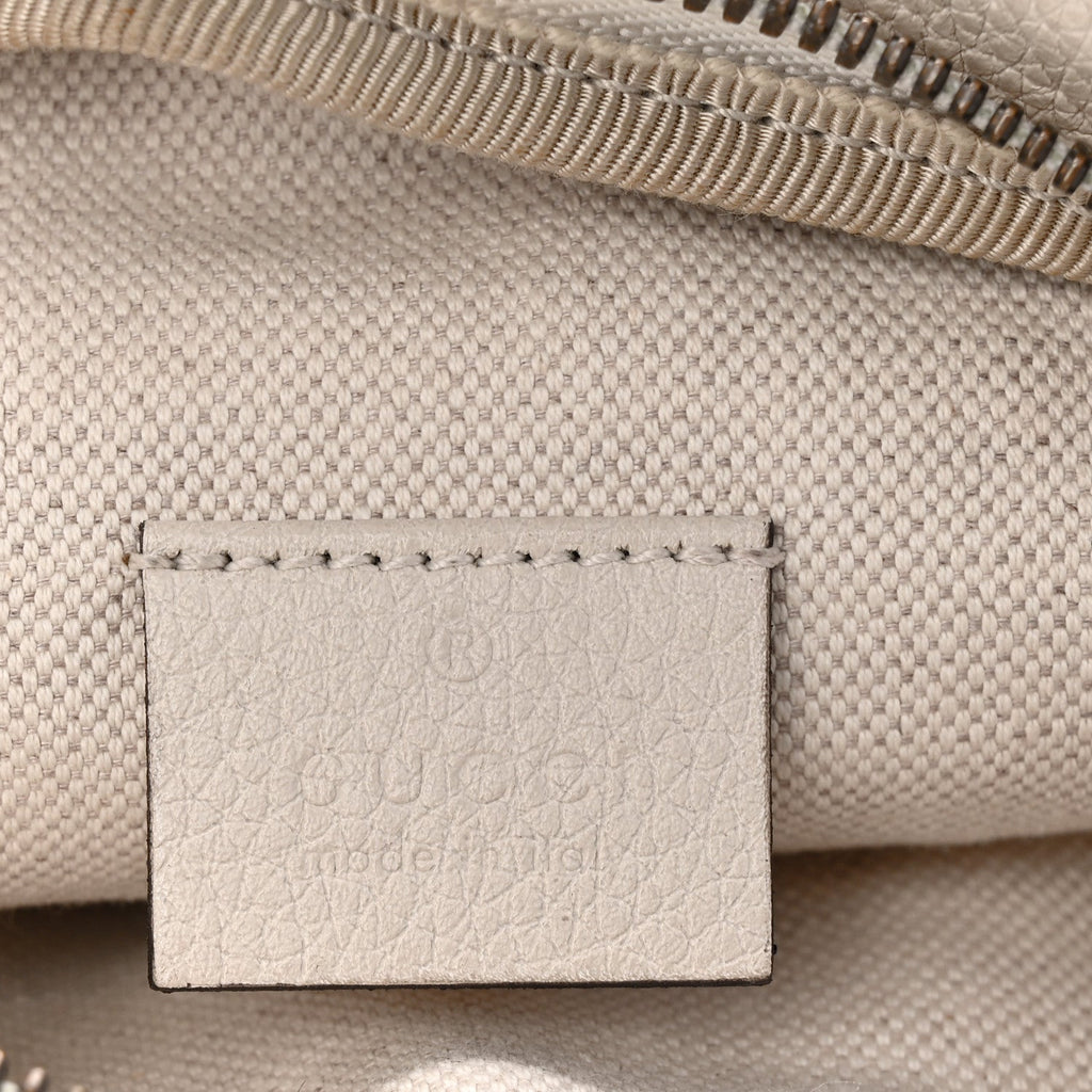 Gucci Grained Calfskin Small Logo Belt Bag White