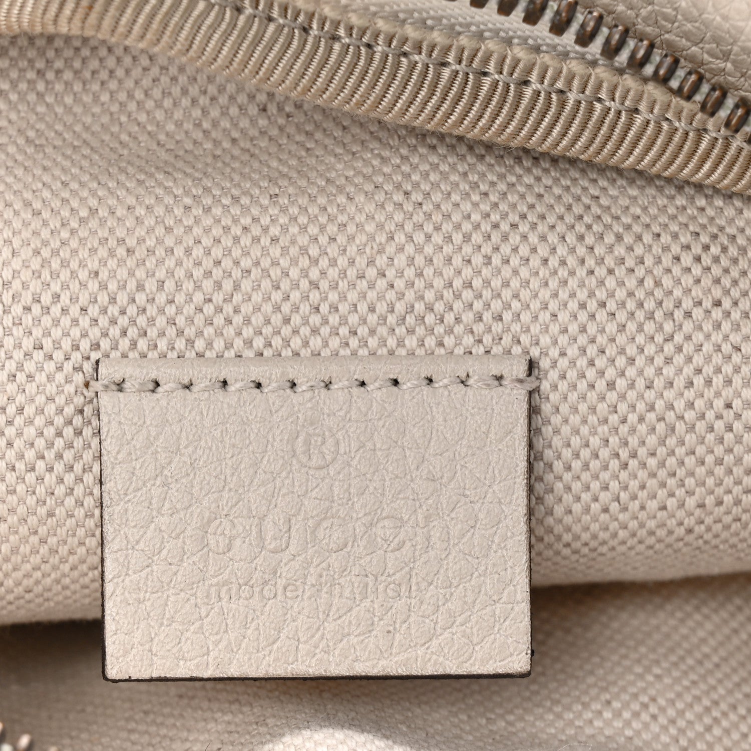 Gucci Grained Calfskin Small Logo Belt Bag White