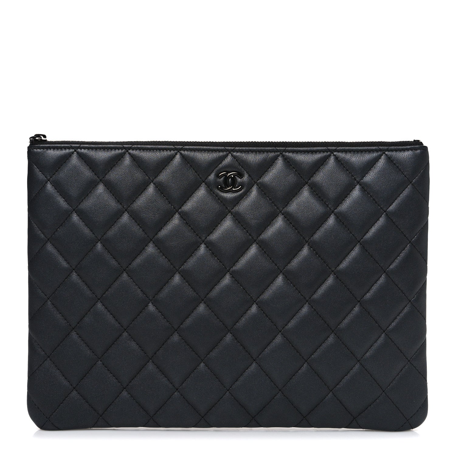 Pearly Lambskin Quilted Medium Cosmetic Case So Black