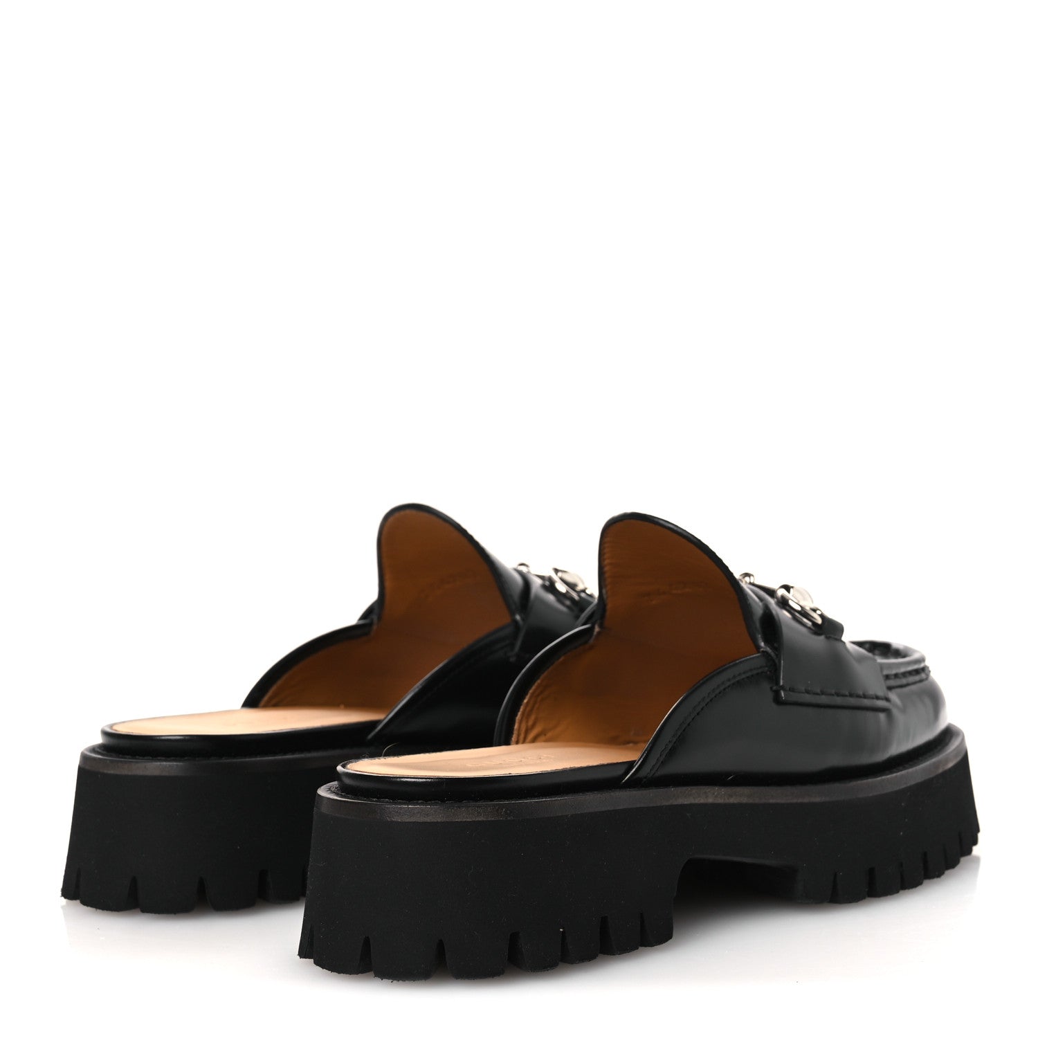 Gucci Cordovan Lux Womens Sylke Horsebit Platform Mules 37 Black