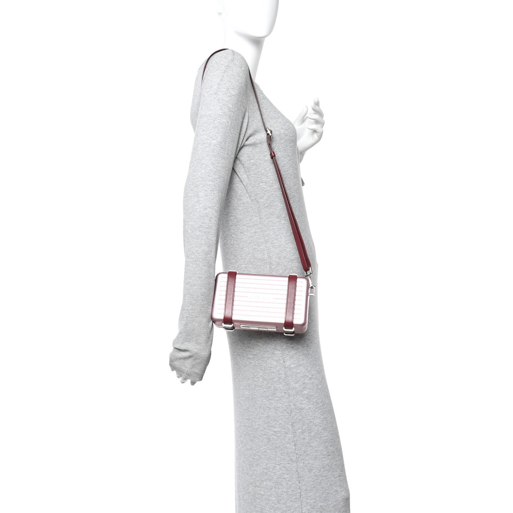 Christian Dior X RIMOWA Aluminum Personal Clutch On Strap Rose