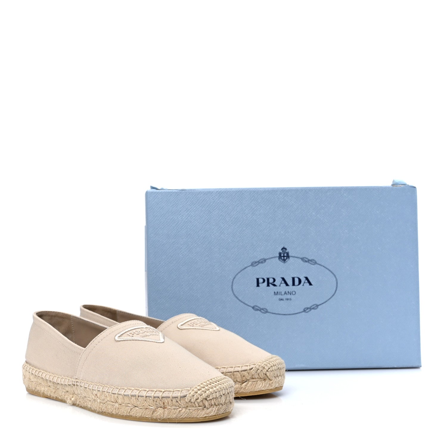 Prada Gabardine Logo Espadrilles 36 Corda