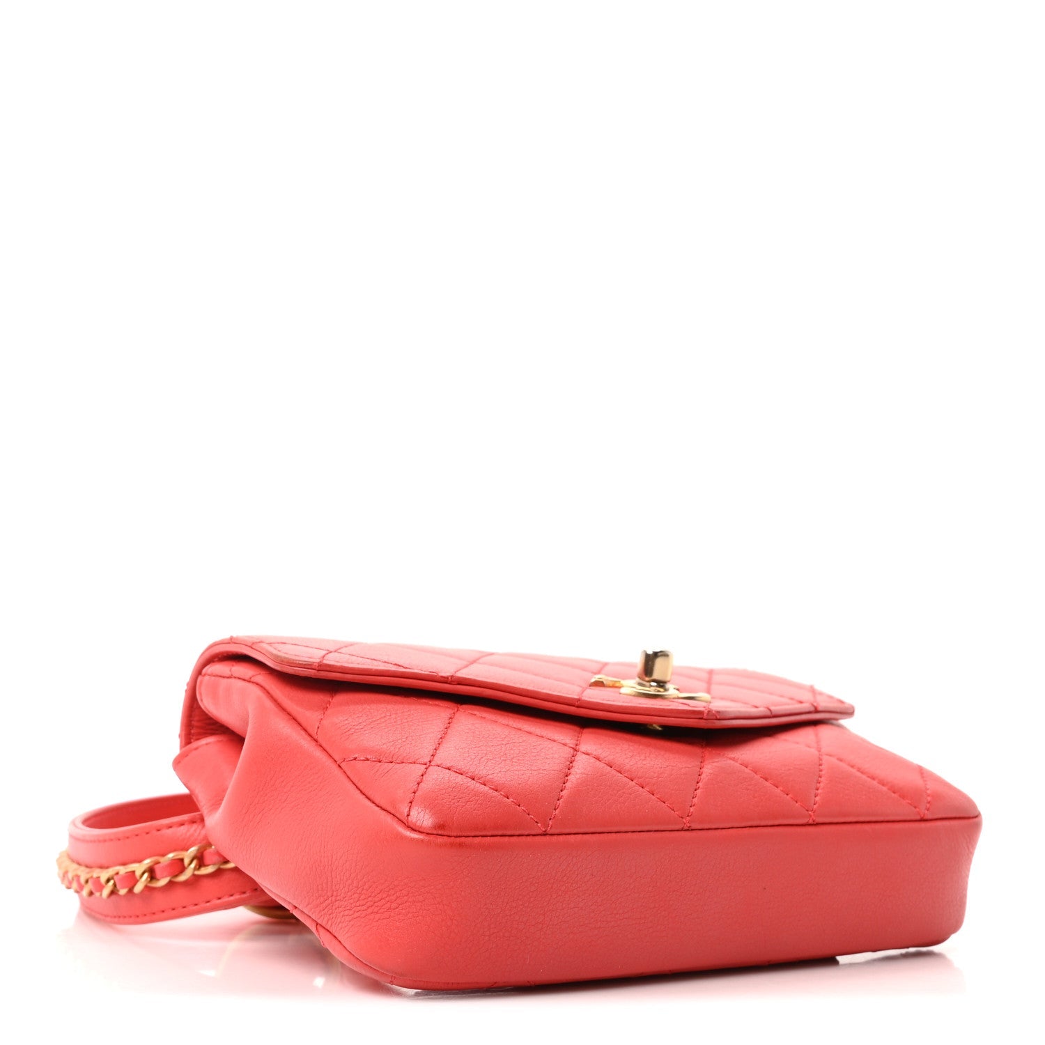 Chanel Calfskin Quilted Flap Waist Bag Red