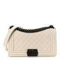 Chanel Calfskin Quilted Medium Boy Flap White