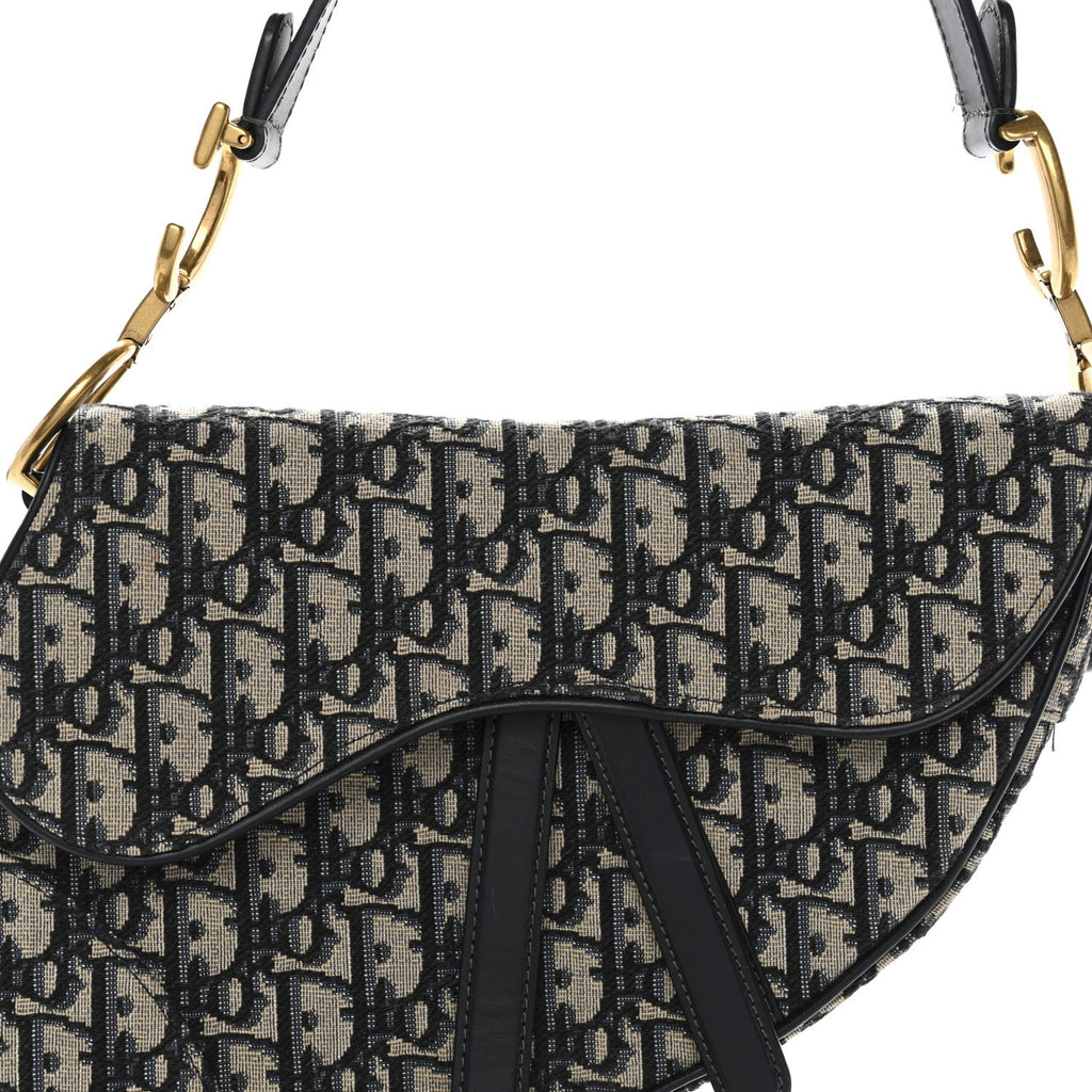 Christian Dior Oblique Saddle Bag Blue