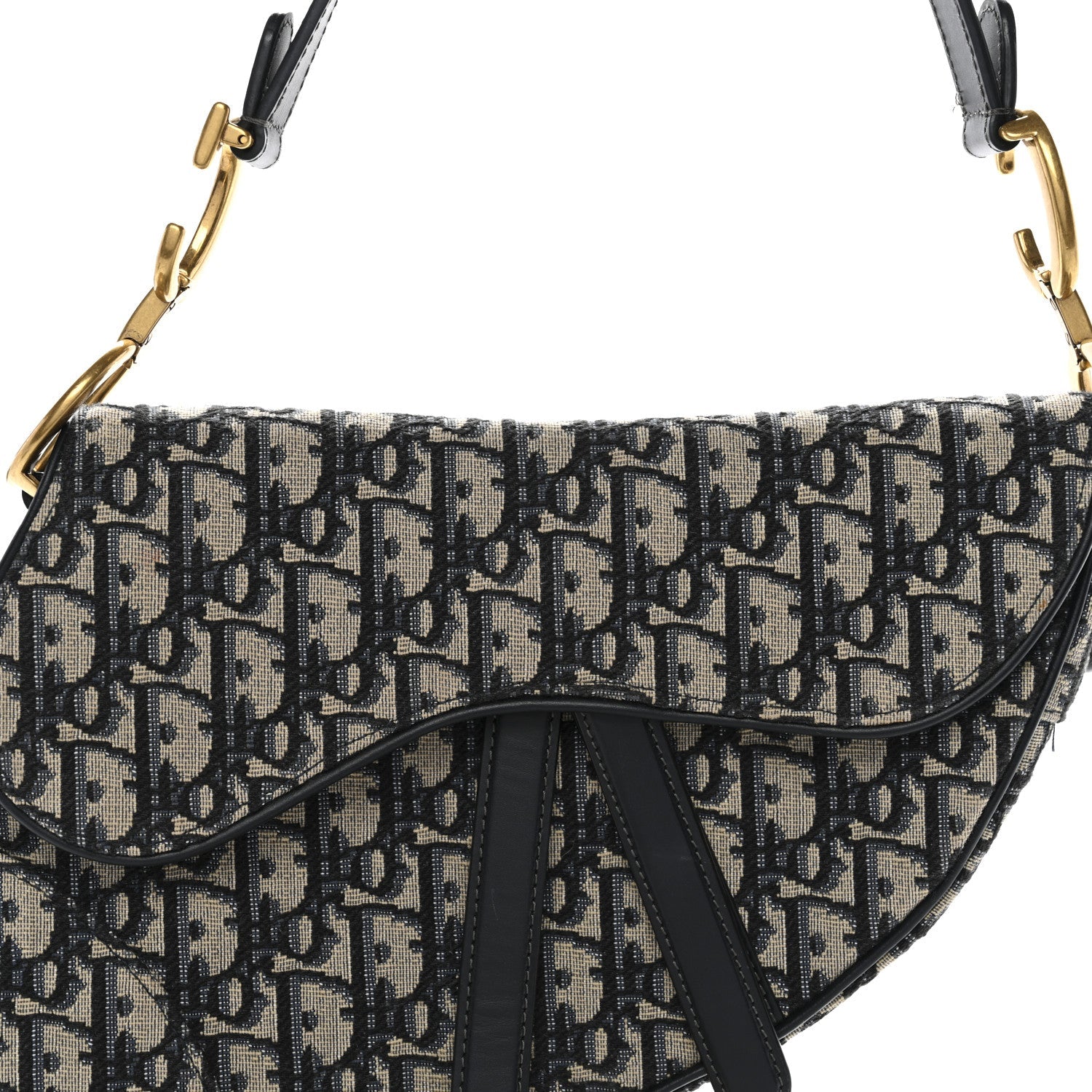 Christian Dior Oblique Saddle Bag Blue