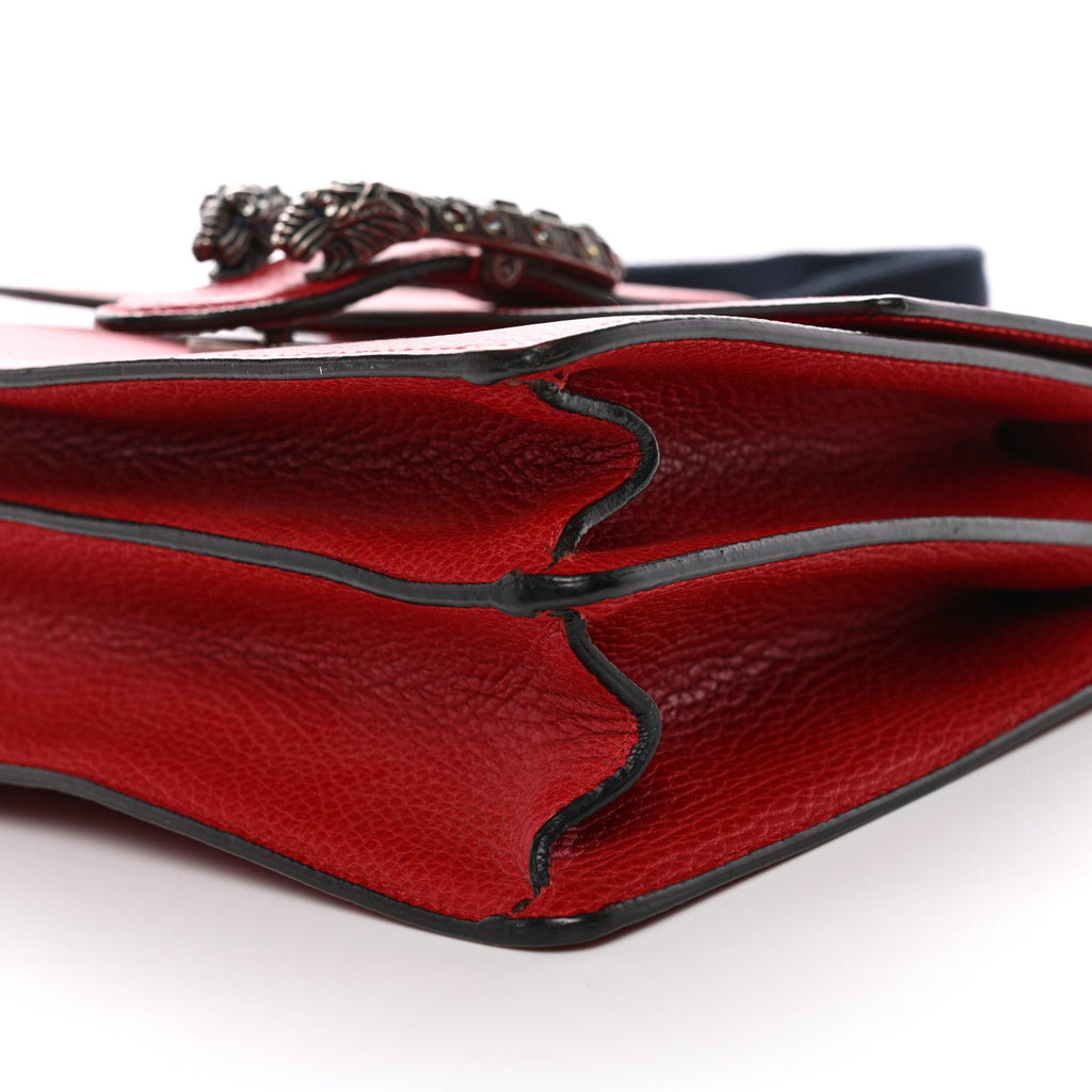 Gucci Dollar Calfskin Crystal Web Medium Dionysus Bamboo Top Handle Bag Hibiscus Red Black Diamond