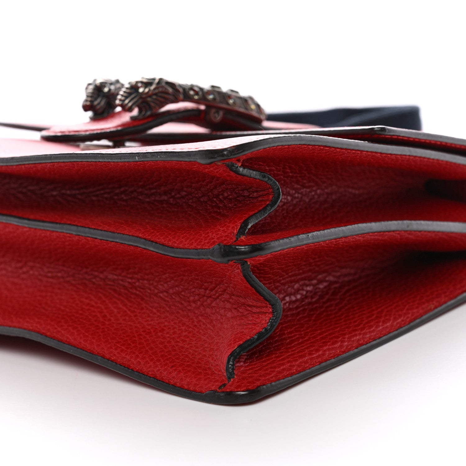 Gucci Dollar Calfskin Crystal Web Medium Dionysus Bamboo Top Handle Bag Hibiscus Red Black Diamond