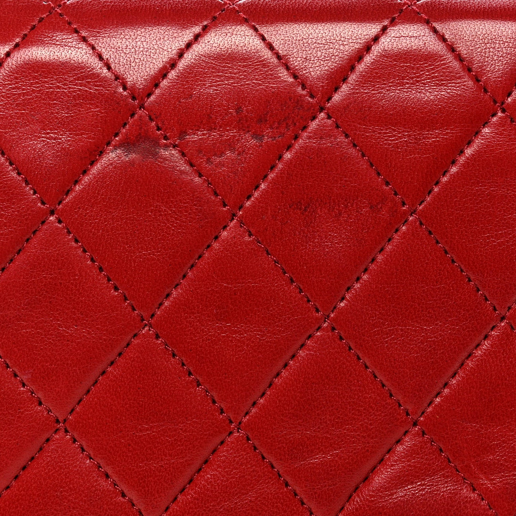 Chanel Lambskin Quilted Medium Single Flap Red