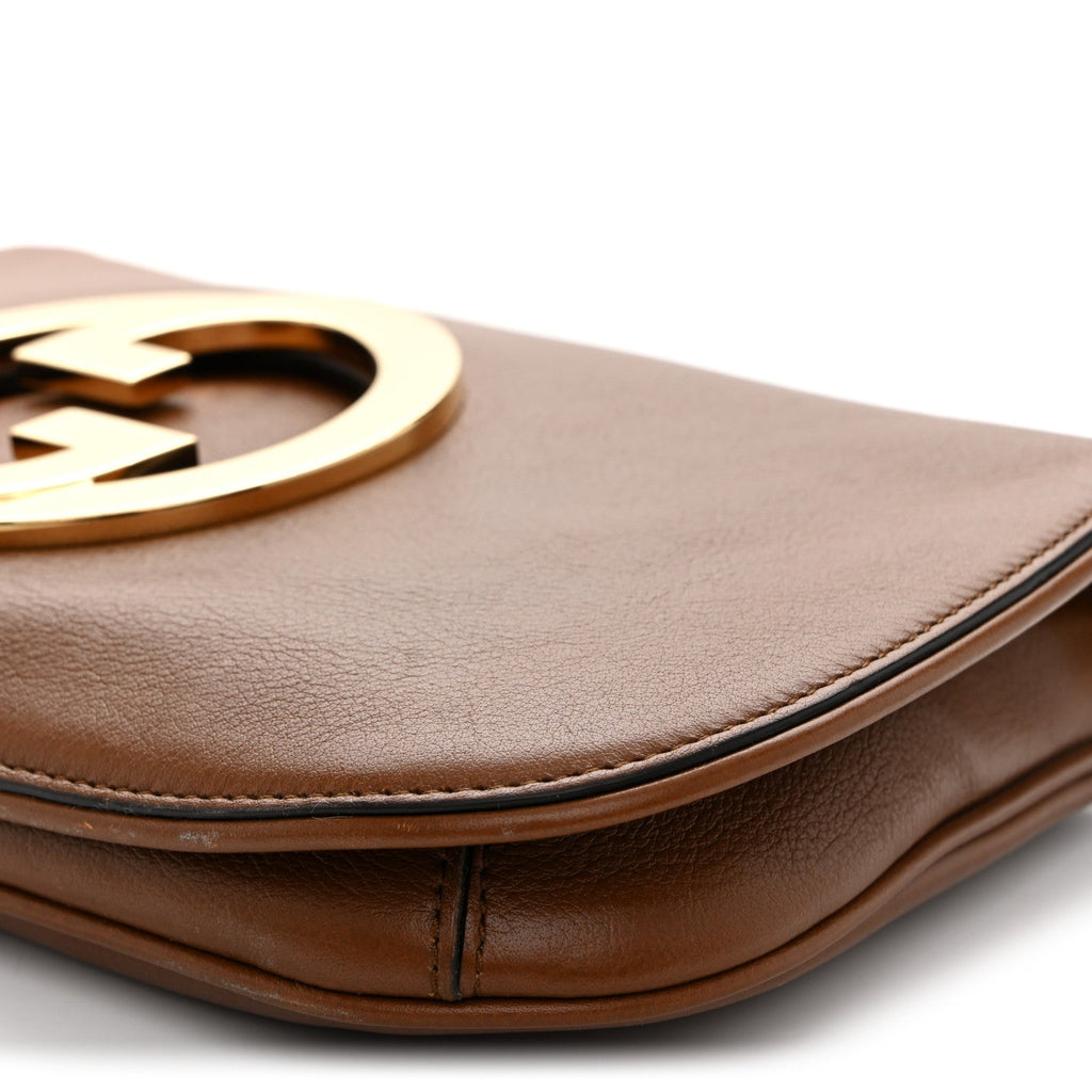 Gucci Roxy Calfskin Blondie Chain Shoulder Flap Bag Blondie Cognac