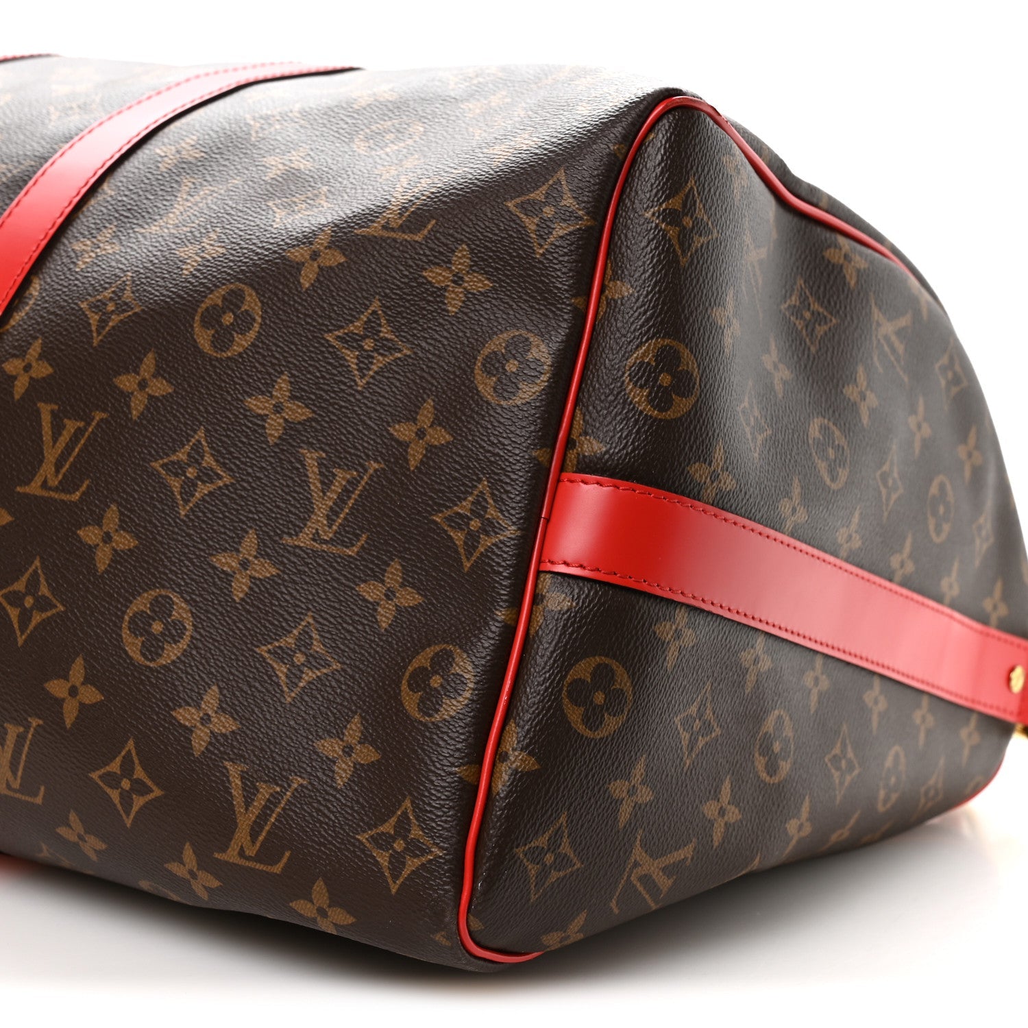 Louis Vuitton Calfskin Monogram Keepall Bandouliere 50 Coquelicot