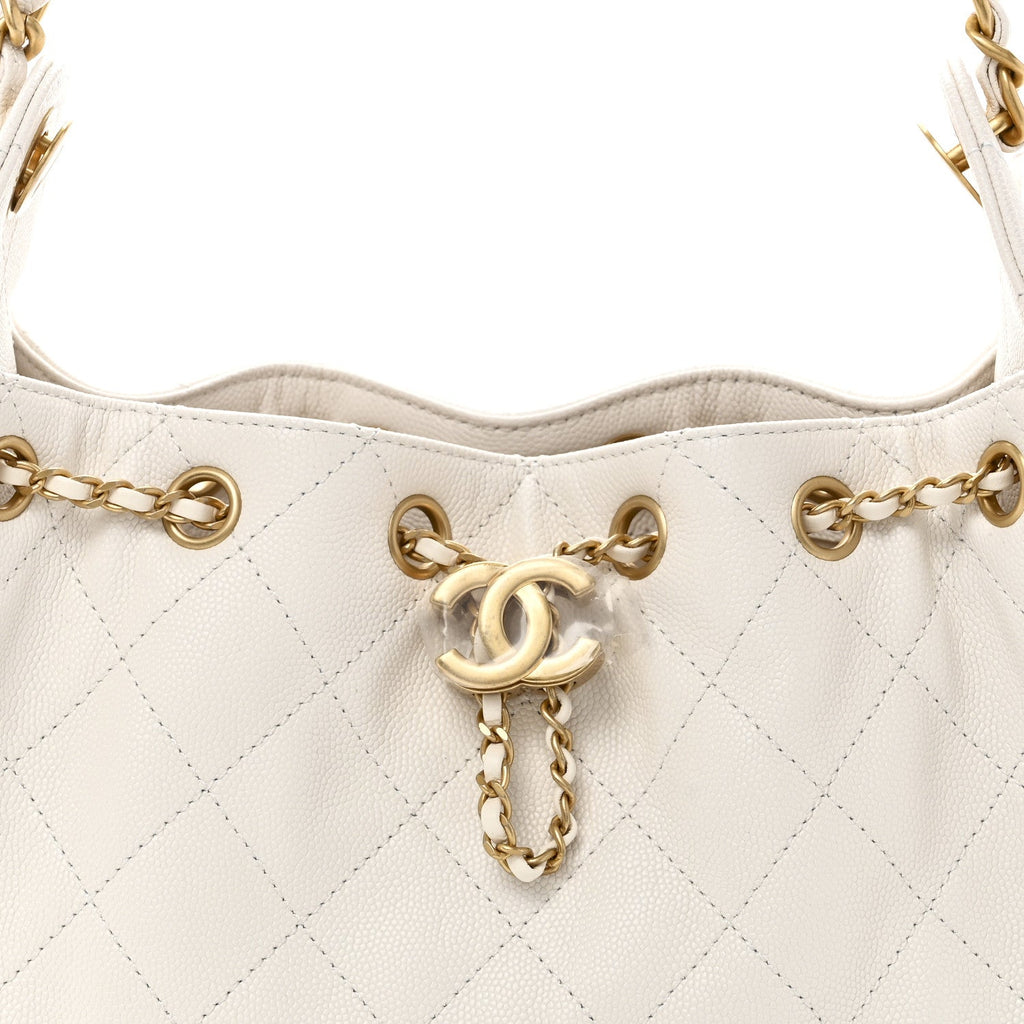 Chanel Caviar Quilted Mini Chanel 25 Handbag White