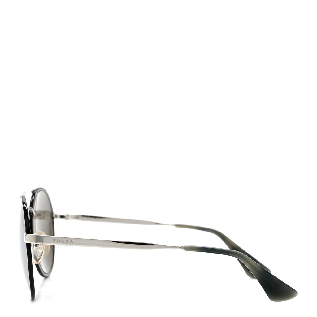 Prada Round Sunglasses SPR 51S Black Silver