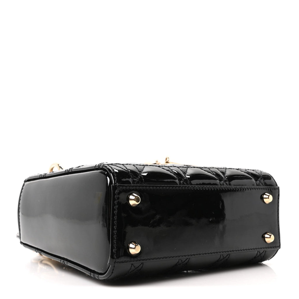Christian Dior Patent Cannage Mini Lady Dior Black
