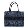 Christian Dior Canvas Embroidered Medium Dioriviera Toile De Jouy Book Tote Blue Black