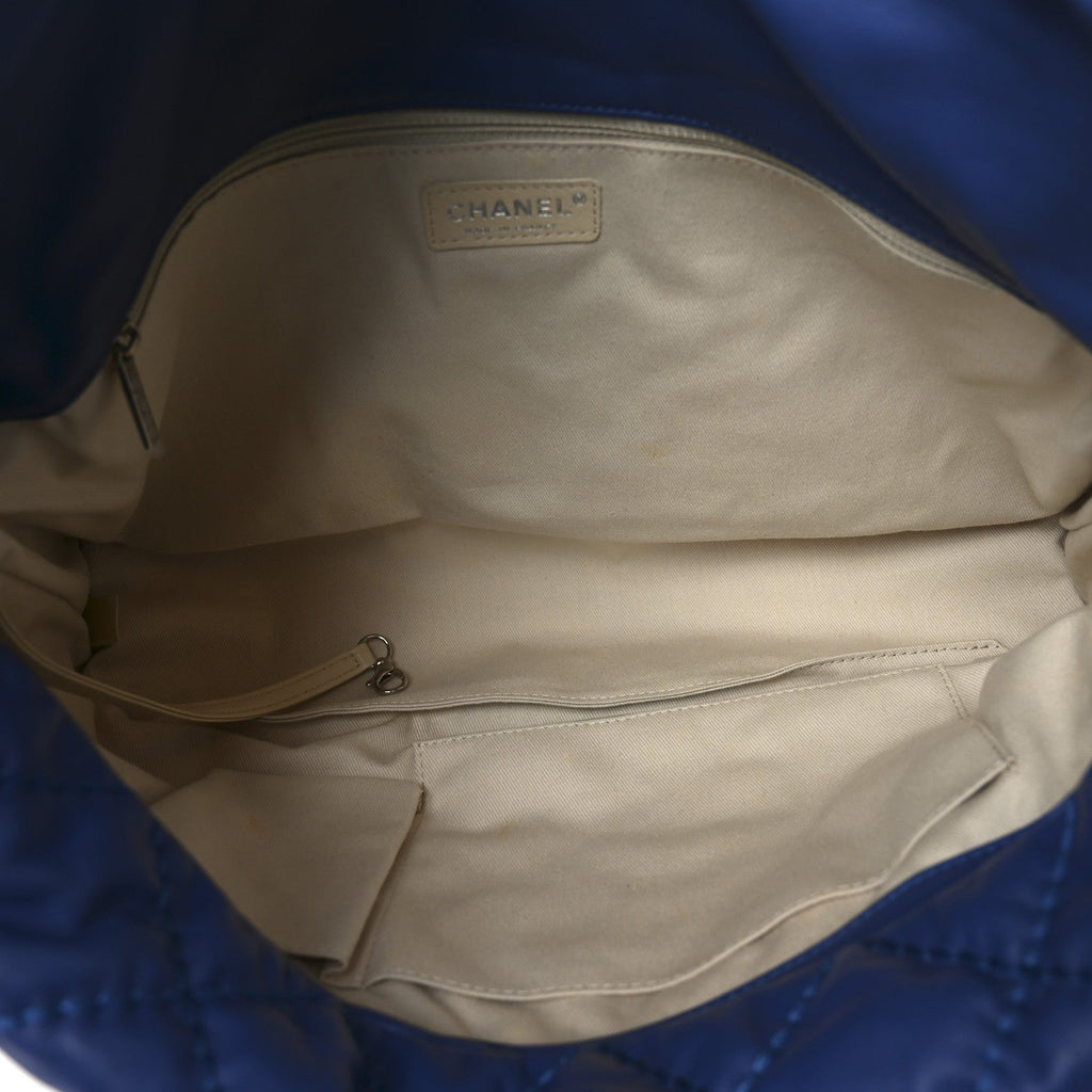 Chanel Calfskin Quilted French Riviera Hobo  Blue