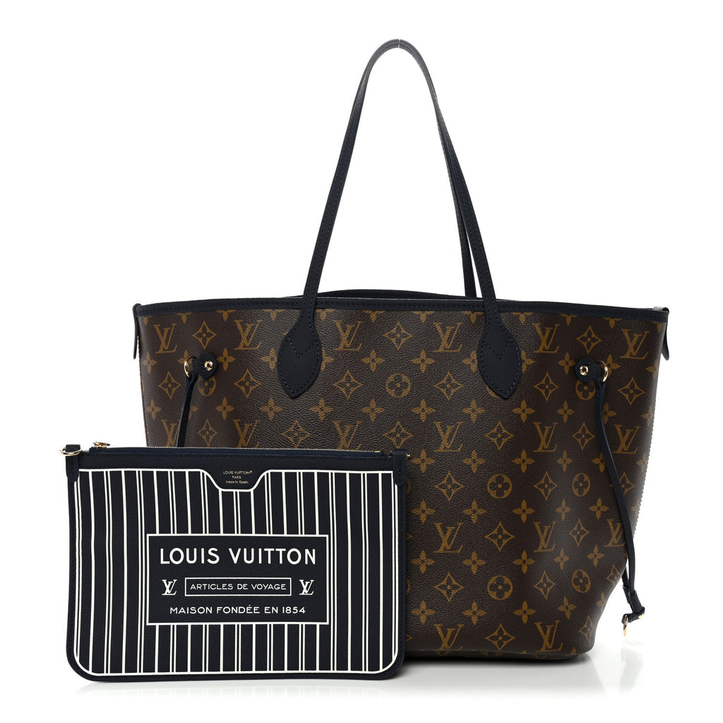 Louis Vuitton Monogram Calfskin Neo Neverfull Inside Out MM Navy