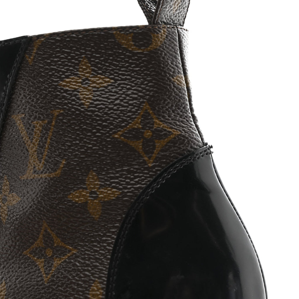 Louis Vuitton Patent Calfskin Monogram Star Trail Ankle Boots 37.5 Black