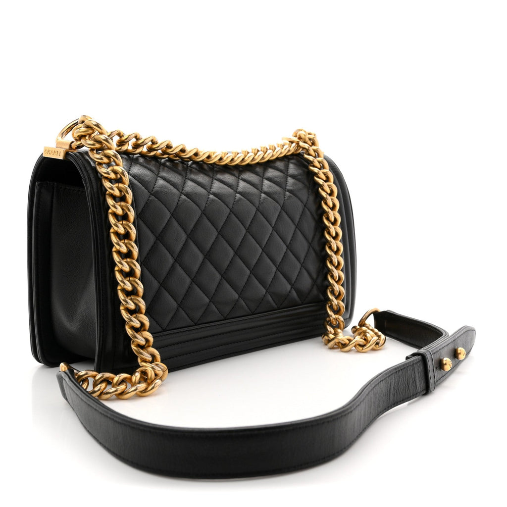 Chanel Calfskin Quilted Medium Boy Flap Black