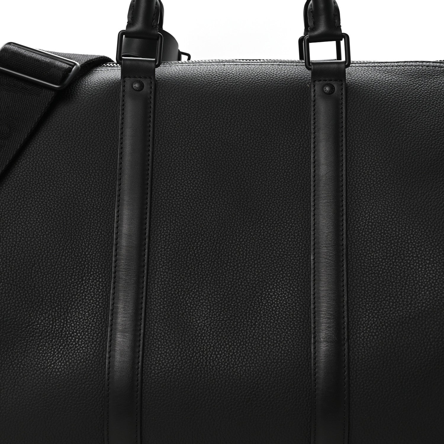 Louis Vuitton Grained Calfskin Aerogram Keepall Bandouliere 50 Black