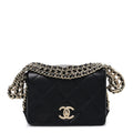 Chanel Lambskin Quilted Mini Chain Rows Flap Black