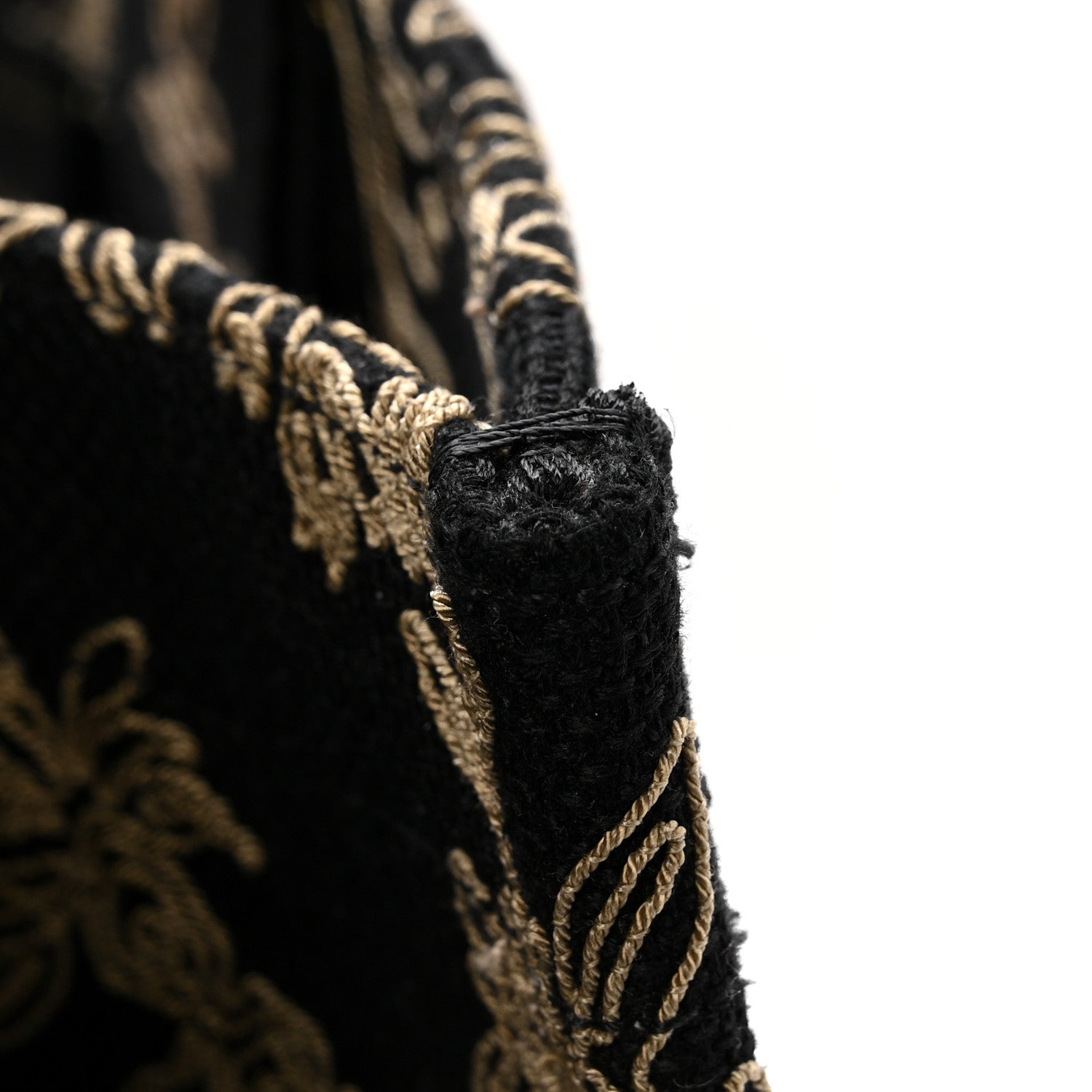 Christian Dior Canvas Embroidered Large Ornamental Cornely Book Tote Black Beige