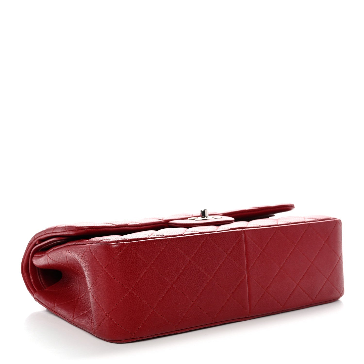 Chanel Caviar Quilted Jumbo Double Flap Dark Red