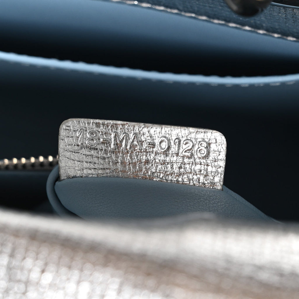 Christian Dior Metallic Grained Calfskin Cannage Small Lucky Badges My Lady Dior Silver