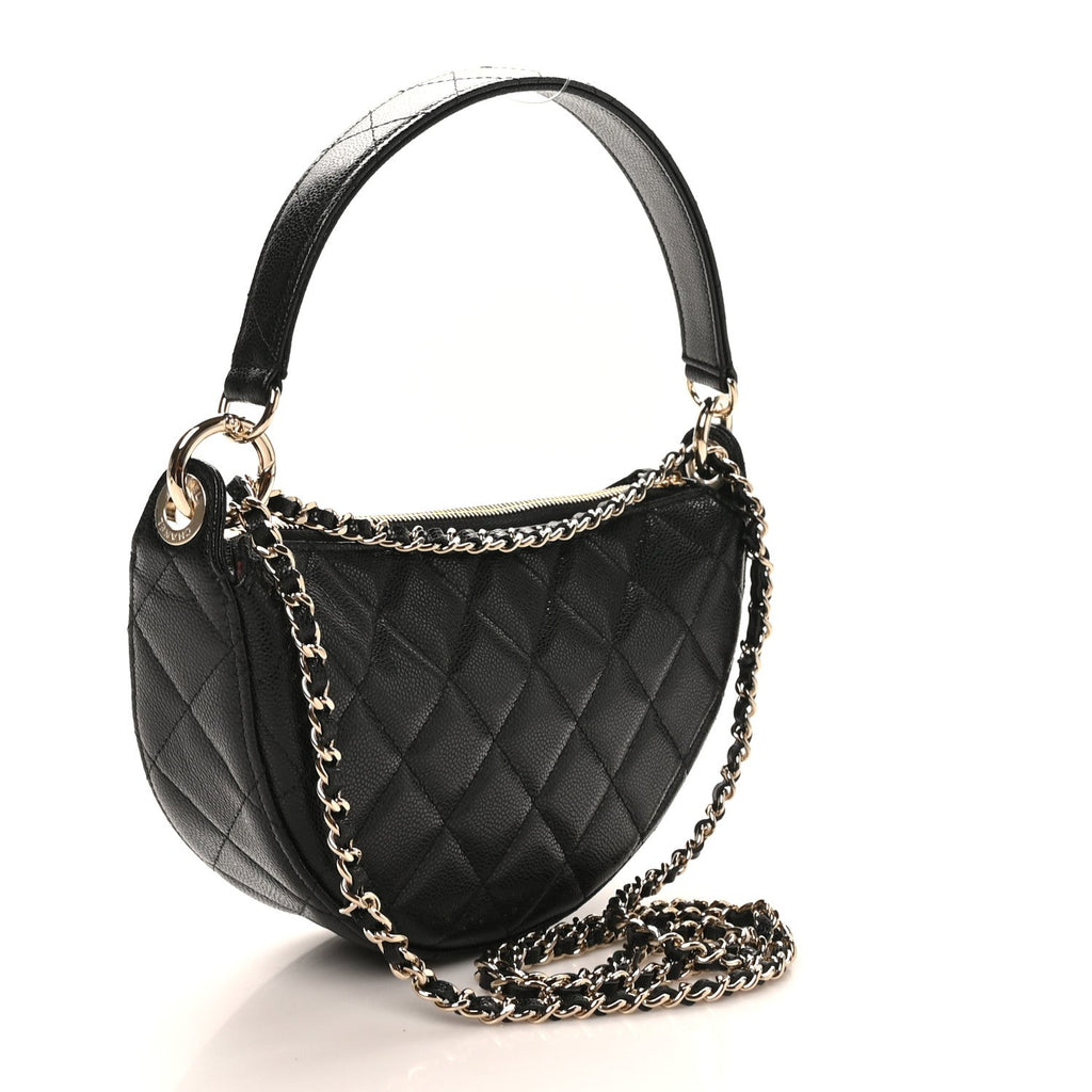 Chanel Caviar Quilted Clutch With Chain Black