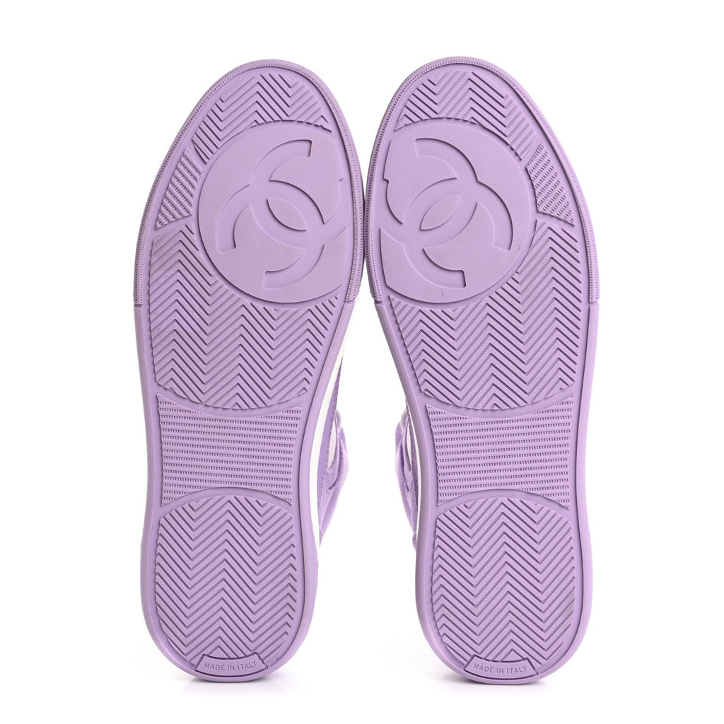 Cotton High Top Sneakers 38 Purple White