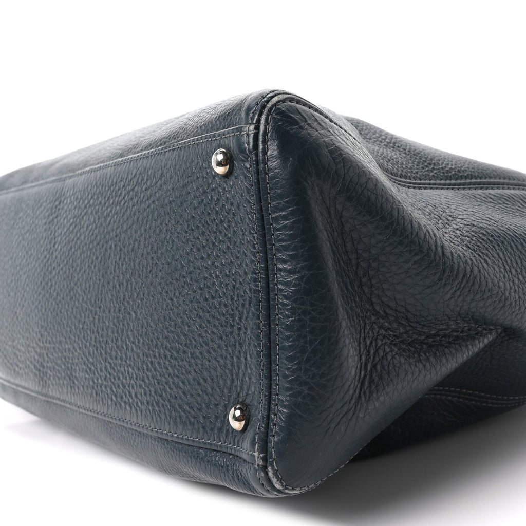 Chanel Calfskin Cerf Executive Shopper Tote Blue