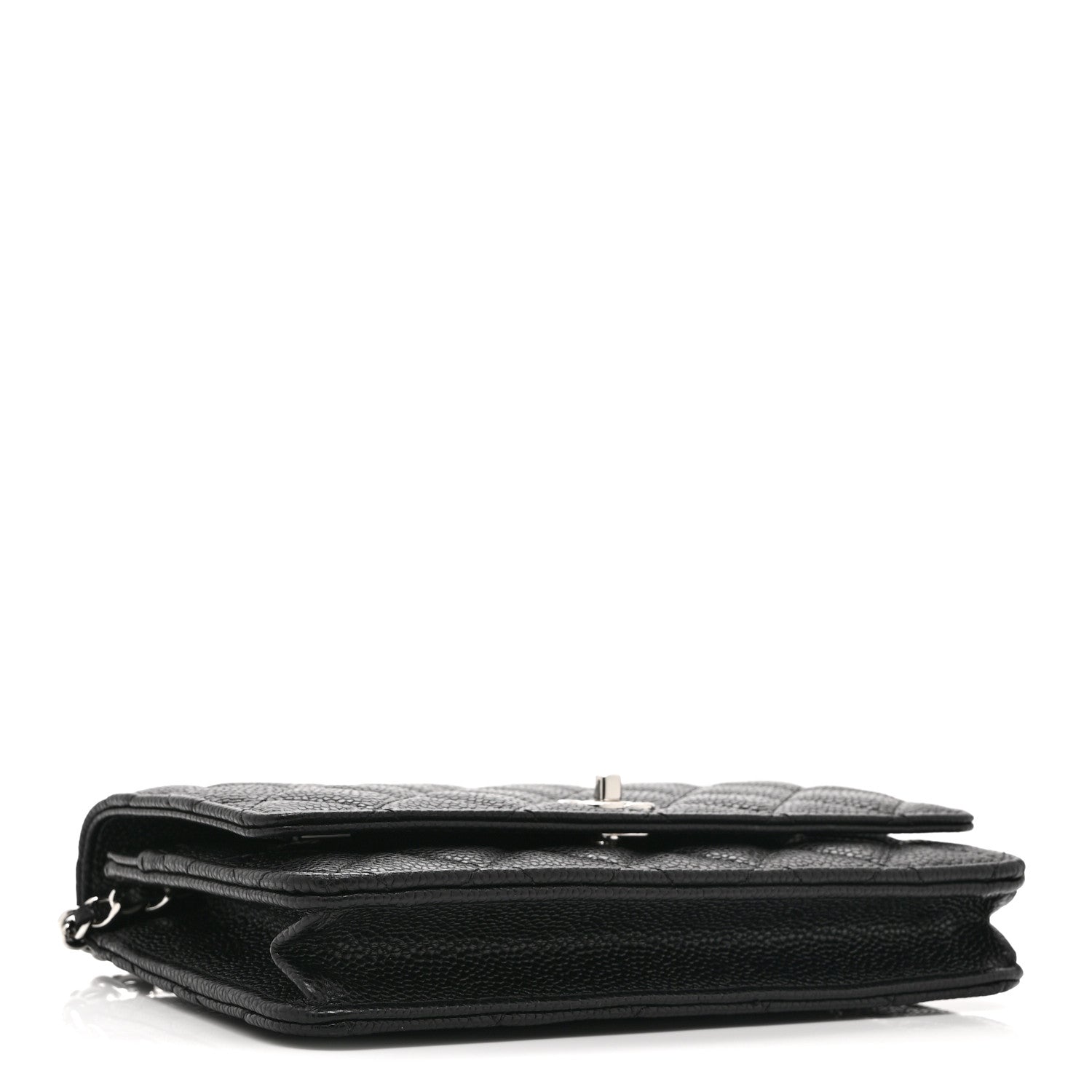 Chanel Caviar Quilted CC Turnlock Wallet On Chain WOC Black