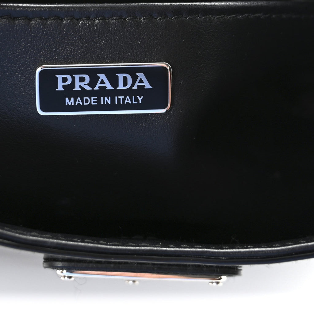 Prada Spazzolato Cleo Adjustable Strap Shoulder Bag  Black