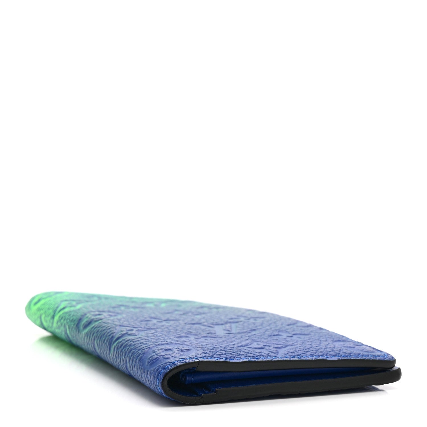 Louis Vuitton Taurillon Illusion Brazza Wallet Bleu Vert