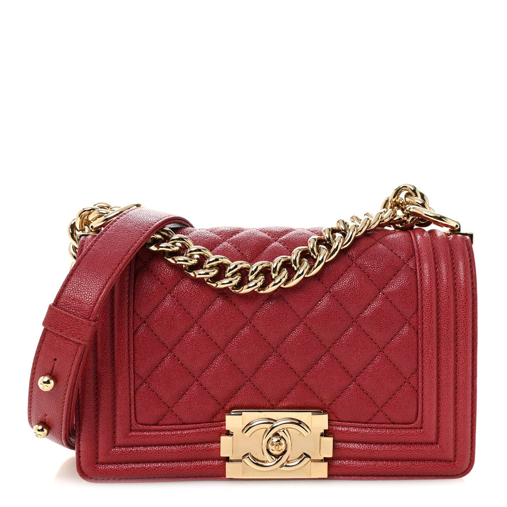 Chanel Caviar Quilted Small Boy Flap Fuchsia