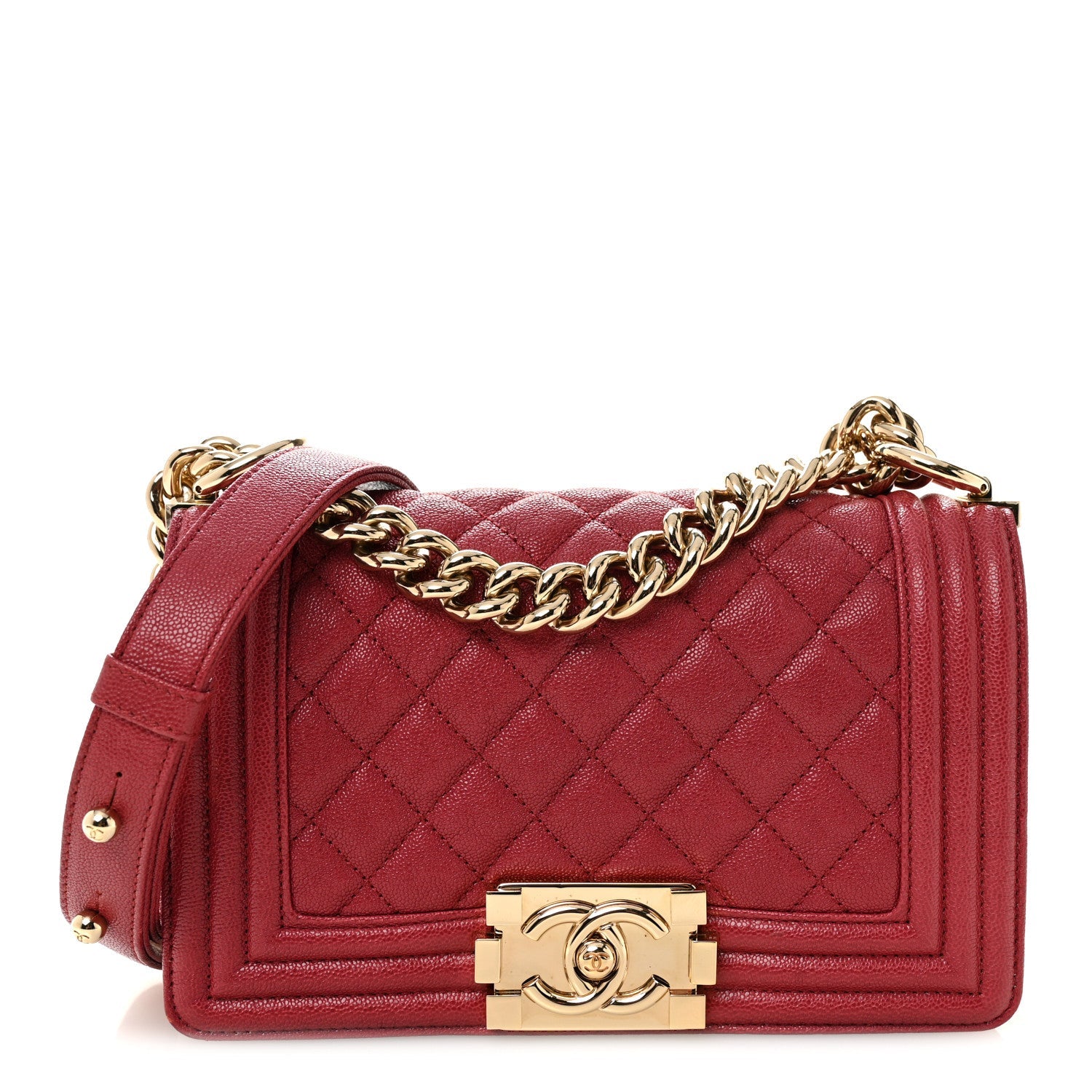 Chanel Caviar Quilted Small Boy Flap Fuchsia