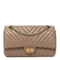 Chanel Aged Calfskin Chevron Quilted 2.55 Reissue 225 Flap Beige