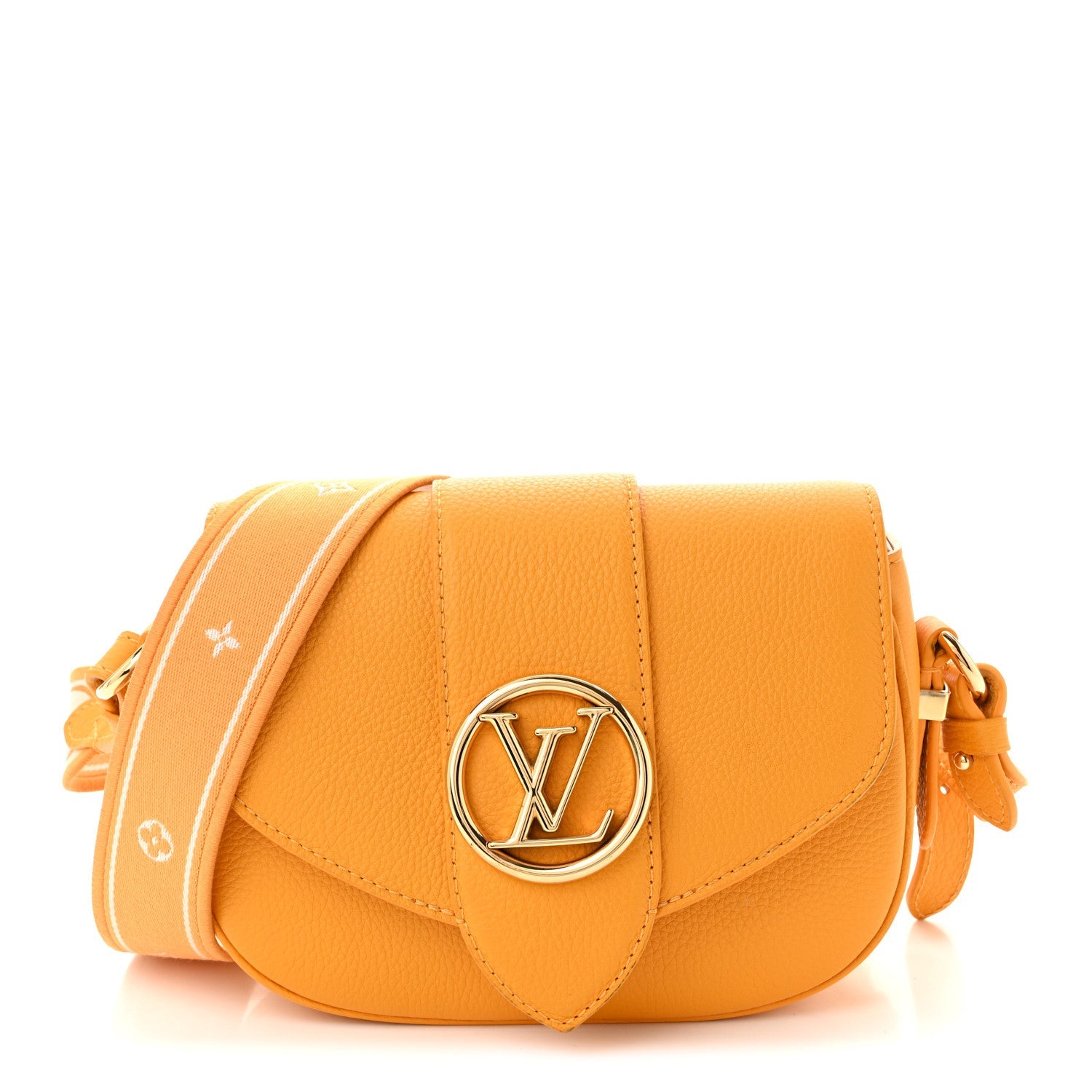 Louis Vuitton Grained Calfskin LV Pont 9 Soft PM Sunbeam