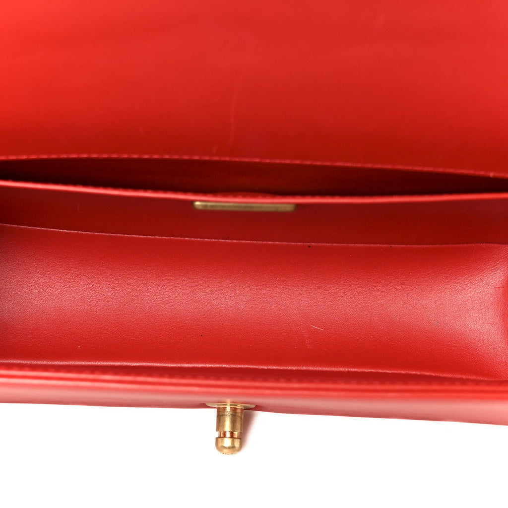 Chanel Snakeskin Medium Boy Flap Red