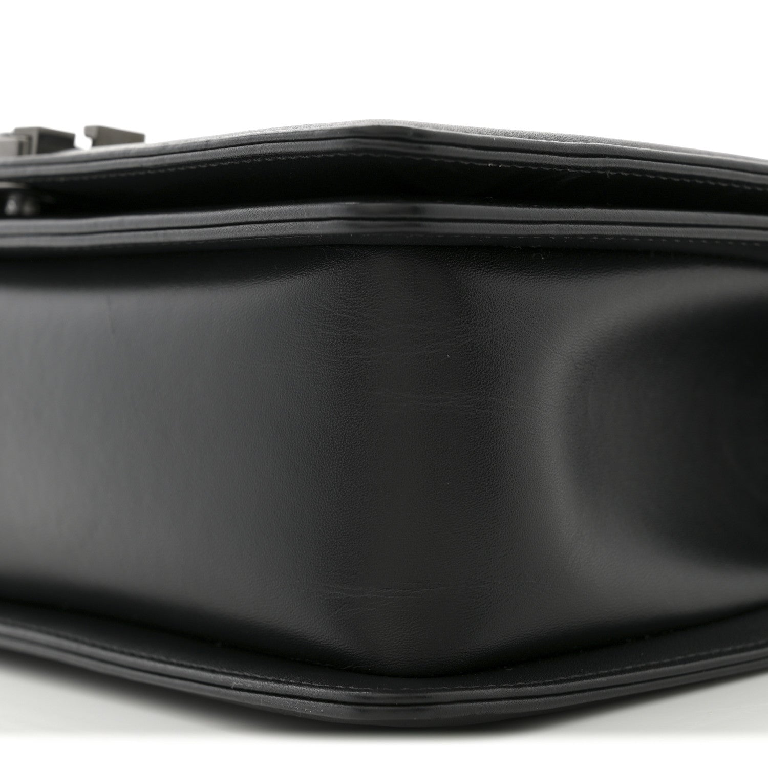 Chanel Calfskin Painted Chevron Embossed Medium Boy Flap Black