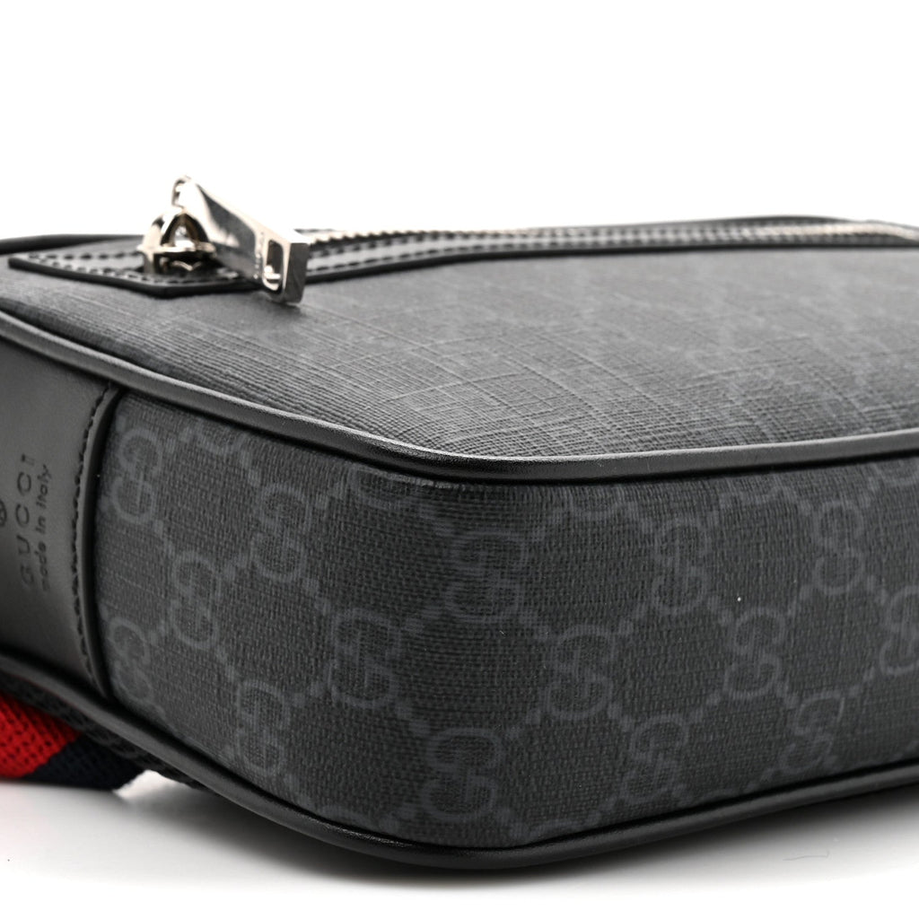 Gucci Soft GG Supreme Monogram Web Belt Bag Black Grey